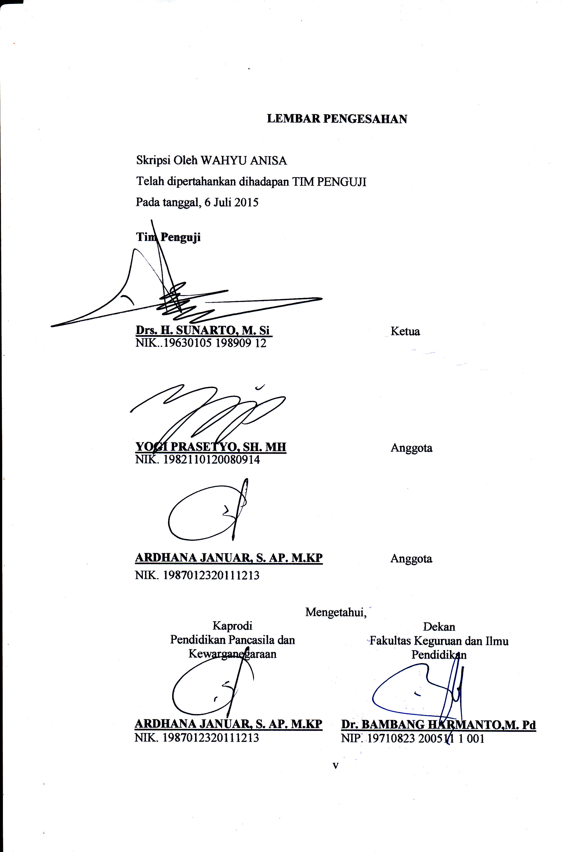 Contoh Lembar Pengesahan Tesis Contoh Soal Dan Materi