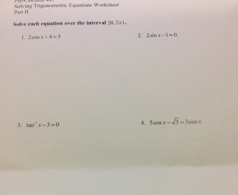 Precalculus Worksheets With Answers / Set students up for success in