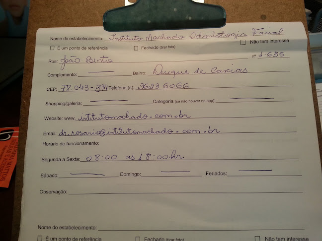 Horário de funcionamento de Instituto Machado Odontologia Funcional - Cuiabá