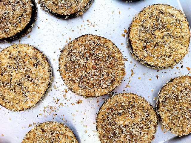 Breaded Eggplant after Baking