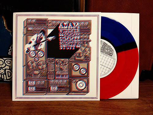 Adam Widener - Gimmee Gimmee Scientific Stuff 7" - Red/Blue Split Color Vinyl by Tim PopKid