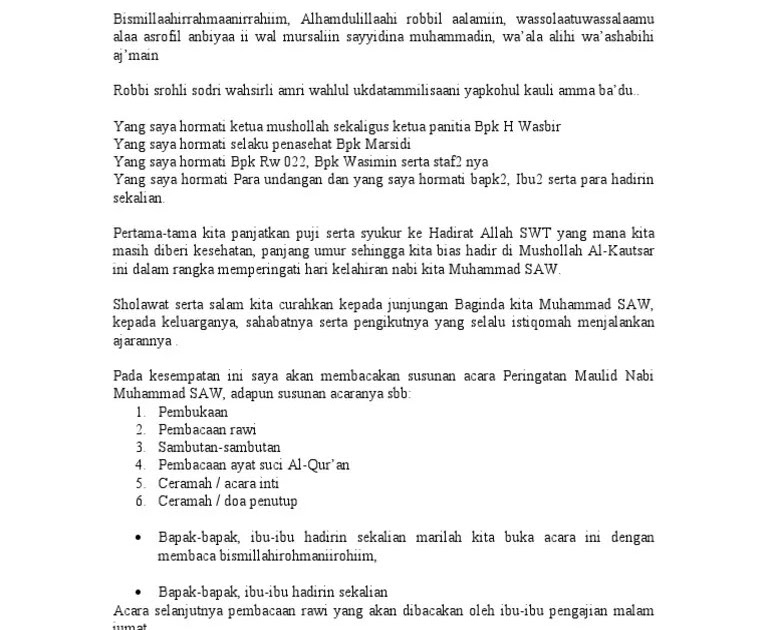 Pembukaan Acara Rapat Rt Bahasa Jawa