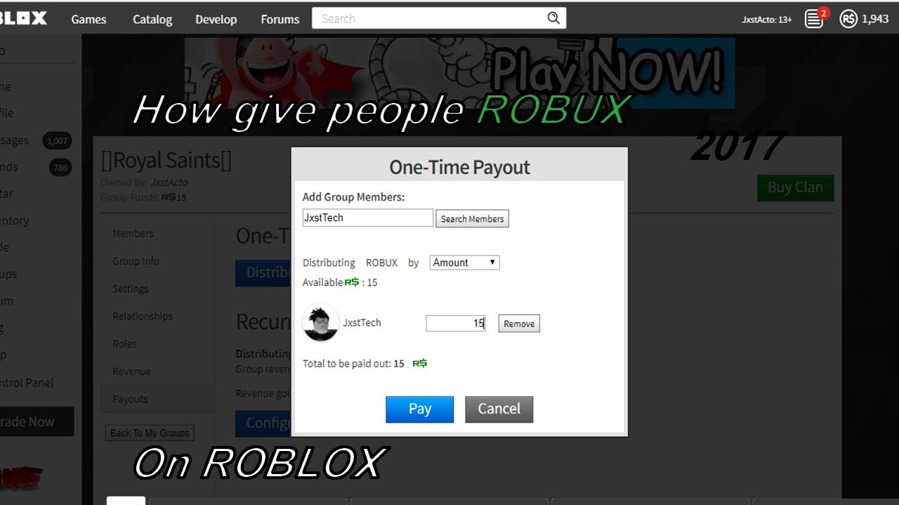 How Do You Donate Robux In A Group