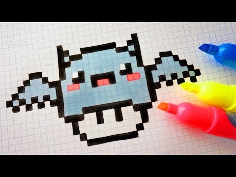 Handmade Pixel Art How To Draw Kawaii Bat Mushroom