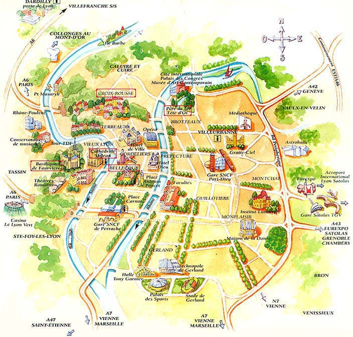 Lyon Map World Of Map