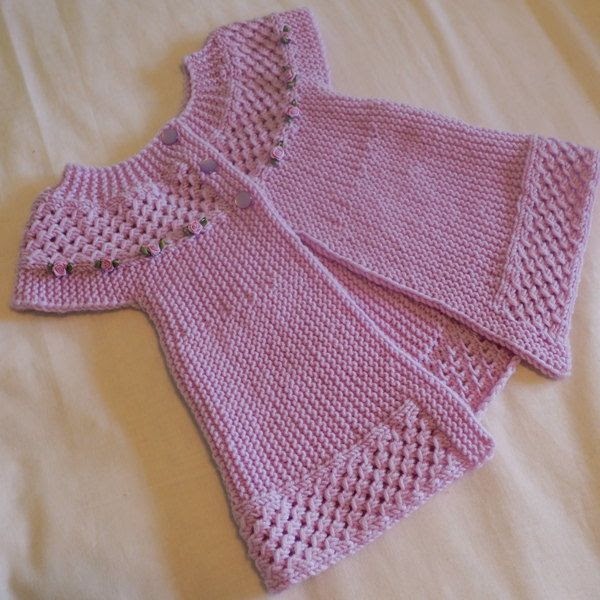 0-9 months pdf baby girls angel top hoodie bonnet digital download knitting pattern