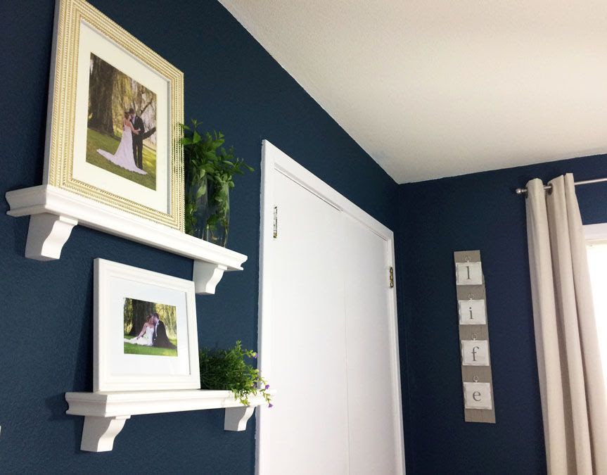 This navy bedroom is gorgeous! Check out what she did in just five weeks for the One Room Challenge. Lots of bedroom DIY projects and pretty details.