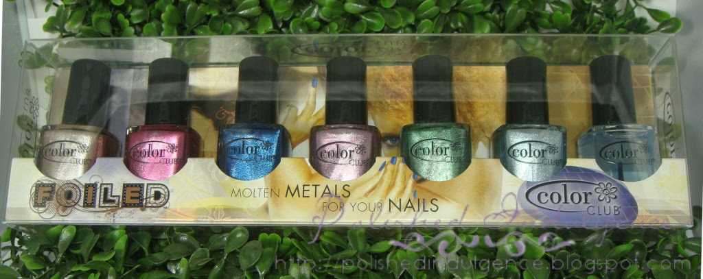 Color Club Foiled Collection: Foiled Me Once, Hot Like Lava, Cold Metal, Perfectly Mol-Ten, Antiquated, Lumin-icecent