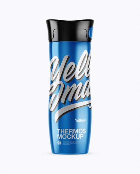 Download 1L Metallic Thermos Mockup PSD Template