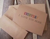 I Love You More - Valentine Card, Anniversary Card, Kraft Love Greeting Card, Valentine's Day Card - twin2kim I Love You More - Valentine Card, Anniversary Card, Kraft Love Greeting Card, Valentine's Day Card - twin2kim