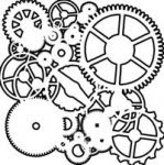 GEARS Stencil 12 x 12 inch