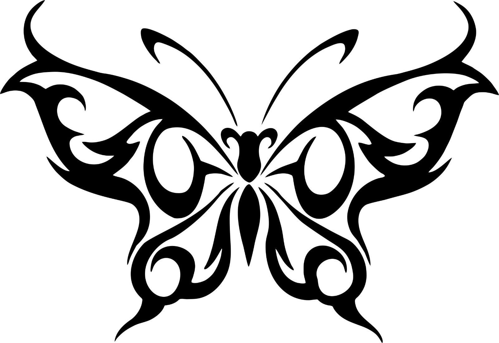 Tato Tribal Kupu Kupu Simple Silvy Gambar