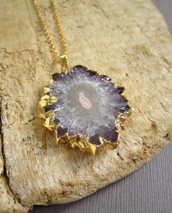 http://www.pinterest.com/pin/219409813069310006/ Amethyst Agate Geode Druzy Drusy Stalactite by julianneblumlo, $128.00