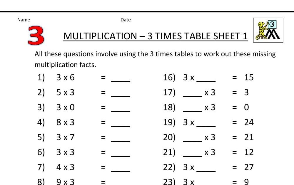 Printable Multiplication Worksheets X3 Brent Acosta s Math Worksheets 