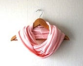 Striped pink and white Infinity Scarf - Soft Jersey Circle Scarf, Cowl, Neckwarmer, eternity scarf - aylla Striped pink and white Infinity Scarf - Soft Jersey Circle Scarf, Cowl, Neckwarmer, eternity scarf - aylla