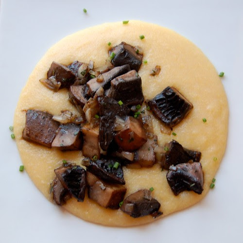 Cheesy Polenta with Skillet Roasted Mushrooms