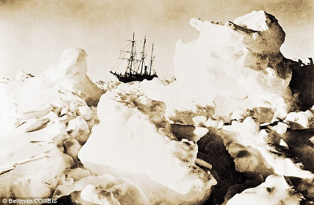 Endurance trapped in pack ice, 1915