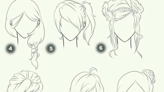 Anime Girl Hairstyles Drawings
