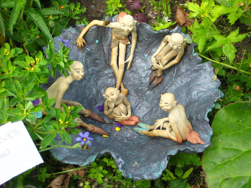 Jean Bideau ceramics among the flowers