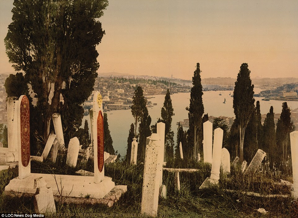 A scene from the Eyoub cemetery in Constantinople, which was renamed Istanbul in 1930 following the collapse of the Ottoman Empire