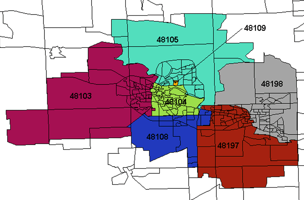 Zip Code Map Ann Arbor Tourist Map Of English