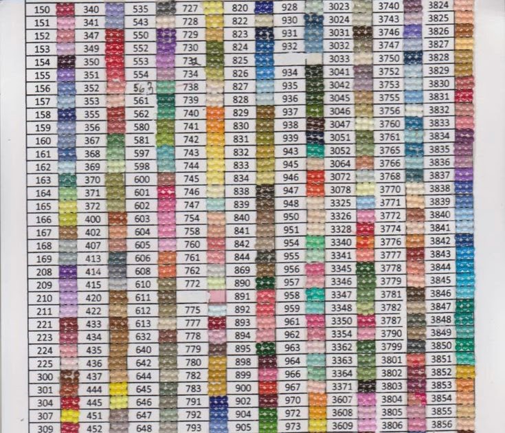 Pdf Checklist Free Printable Dmc Color Chart