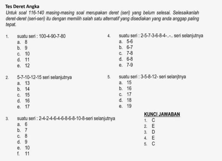 Contoh Soal Tes Psikologi Dan Jawabannya  Dunia Sekolah ID