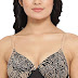 Clovia Women's Padded Non-Wired Animal Print Multiway T-Shirt Bra in
Black - Powernet