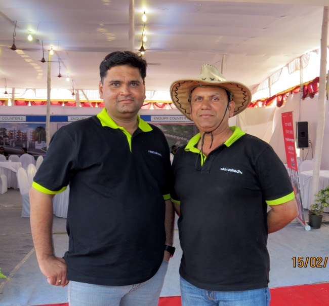 Nitin Kulkarni, Director, and Shirish Konalikar, VP Technical, Vastushodh Projects at AnandGram Wakhari Chaufula - A township of 360 Units of 1 Room Kitchen 1 BHK 2 BHK Terrace Flats in 24 Buildings on Pune Solapur Highway near Kedgaon Railway Station