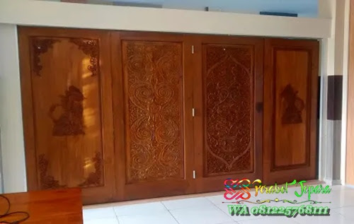Pintu lipat kayu jati jepara untuk penyekat ruangan 2019 Pintu lipat kayu jati jepara untuk penyekat ruangan 2019