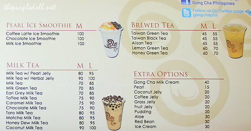 Gong Cha Menu 2