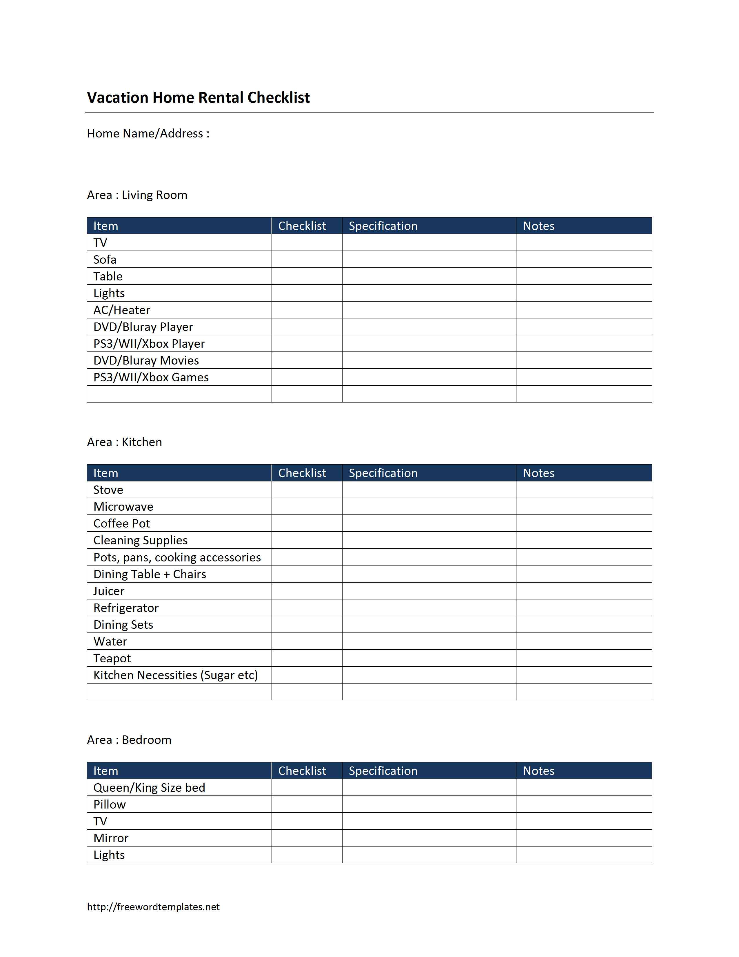 Customizable Checklist Template Word