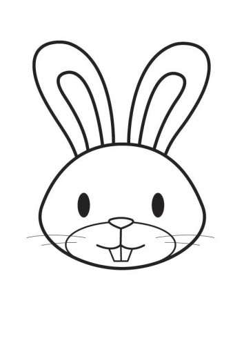 Bunny Face Black And White Clipart / Book Black And White Clipart