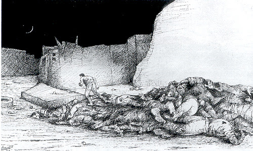 Pile Of Dead Bodies Drawing - Wick Wallpaper