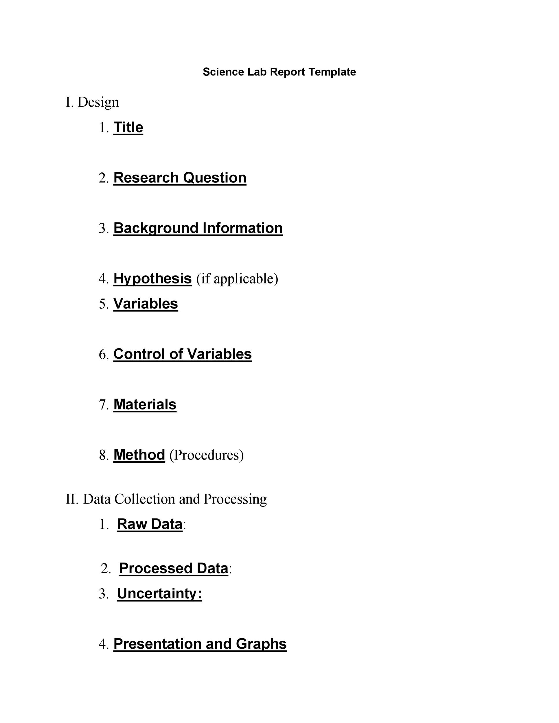 Chemistry Lab Report Template Word HQ Template Documents