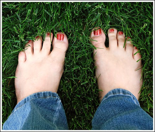 Toes in the grass