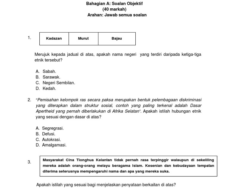 Mpu 3113 Hubungan Etnik Soalan Dan Jawapan - Selangor i