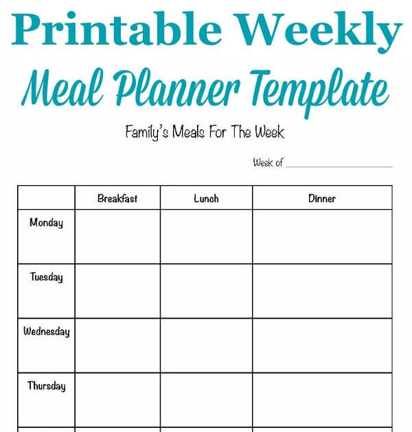 Breakfast Lunch And Dinner Chart - Healthy Weekly Meal Plan #16 - Yummy ...