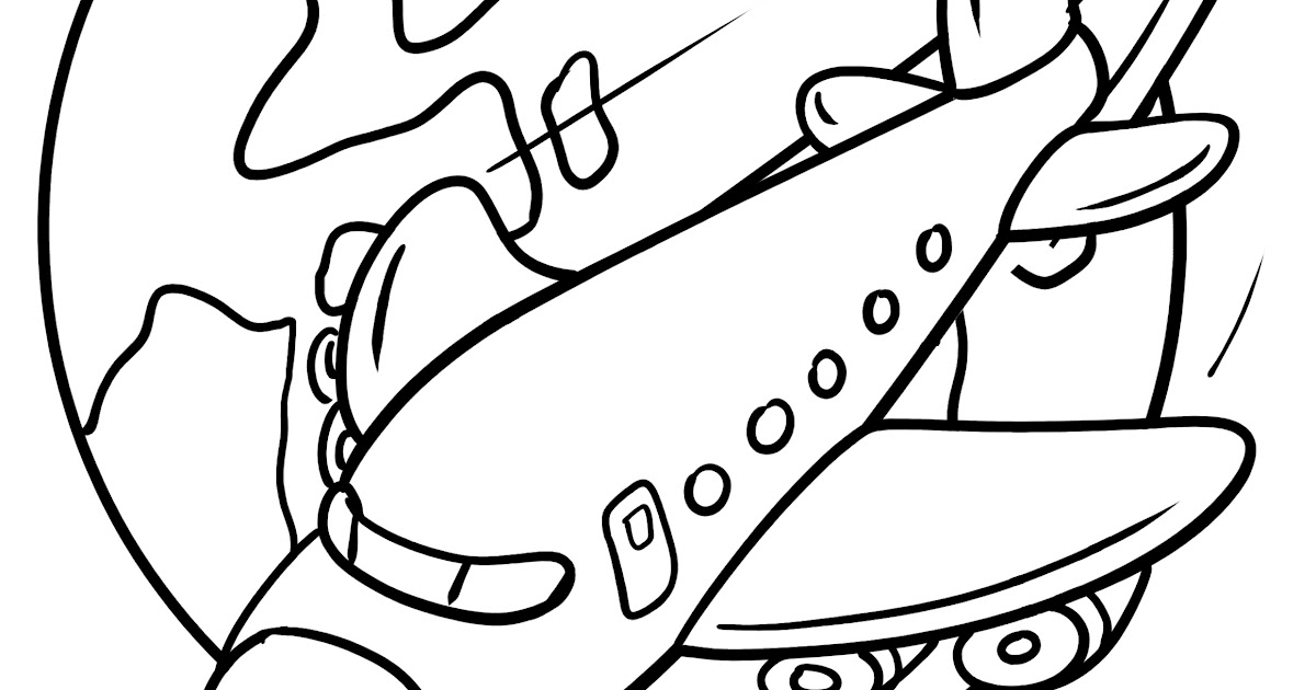ausmalbild flugzeug kostenlos  cartoonbild