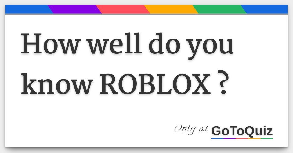 Roblox Quiz Answer Key How To Get Robux Gift Card In Pc
