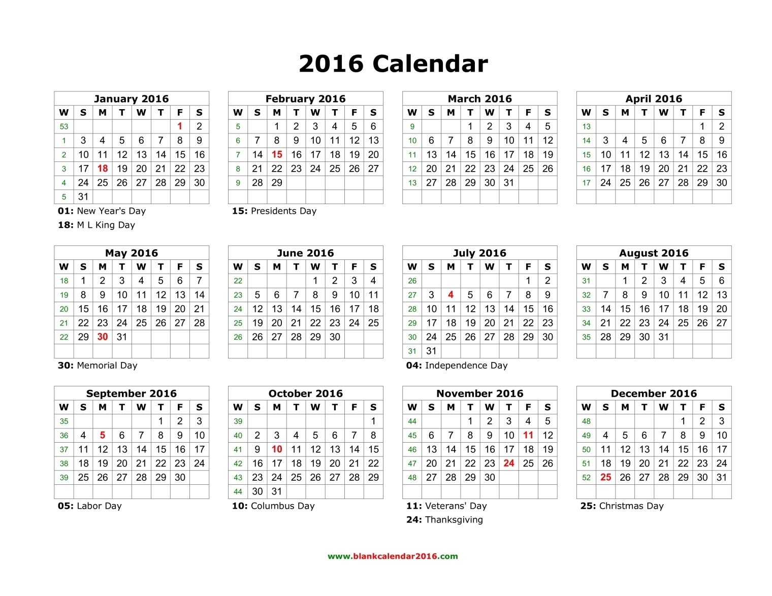 Free 2018 Yearly Calendar Download Printable Yearly