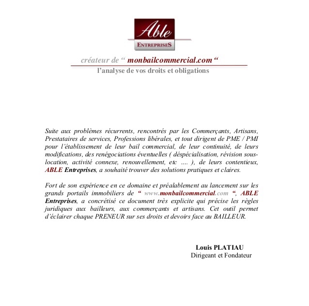 Formulaire pdf Modèle lettre gratuite révision loyer