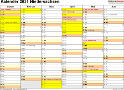 Kalender 2021 Zum Ausdrucken Kostenlos Niedersachsen ...