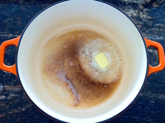 Melting Butter in Enameled Cast Iron Dutch Oven