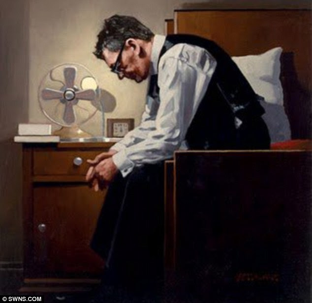 Homely: Jack Vettriano's Self Portrait features a fan on the bed side table