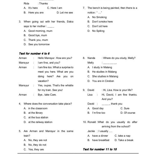 Contoh Soal Essay Bahasa Inggris Kelas 12 Smk - Contoh 43