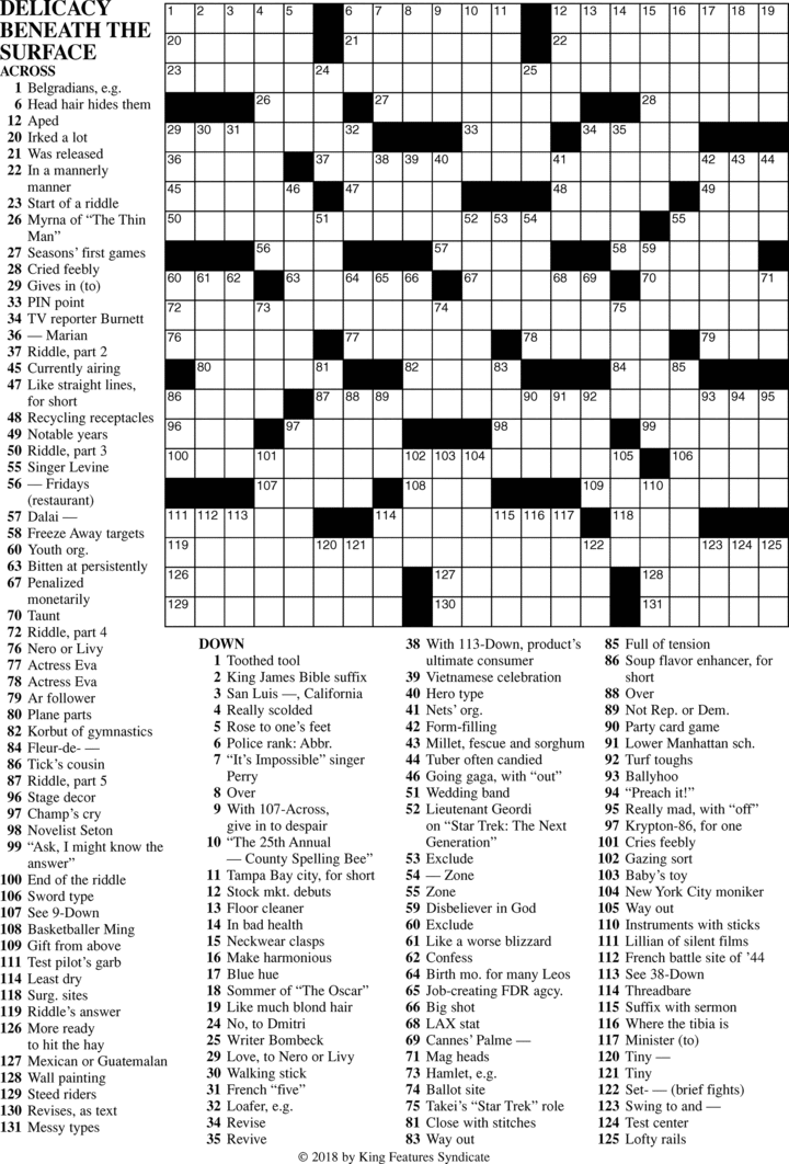 Free Printable Frank Longo Sunday Crossword Puzzles These puzzles are