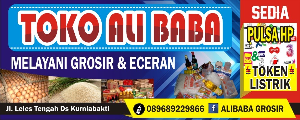 Spanduk Toko Sembako Dan Pulsa gambar contoh banners
