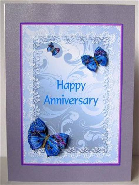 Happy Anniversary Blue Butterflies Decoupage CUP281128 Happy Anniversary Blue Butterflies Decoupage CUP281128