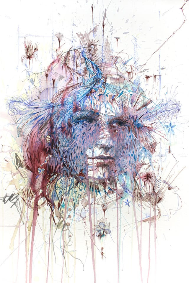 New Portraits from Carne Griffiths Drawn with Coffee, Tea, Ink and Liquor New Portraits from Carne Griffiths Drawn with Coffee, Tea, Ink and Liquor portraits illustration drawing